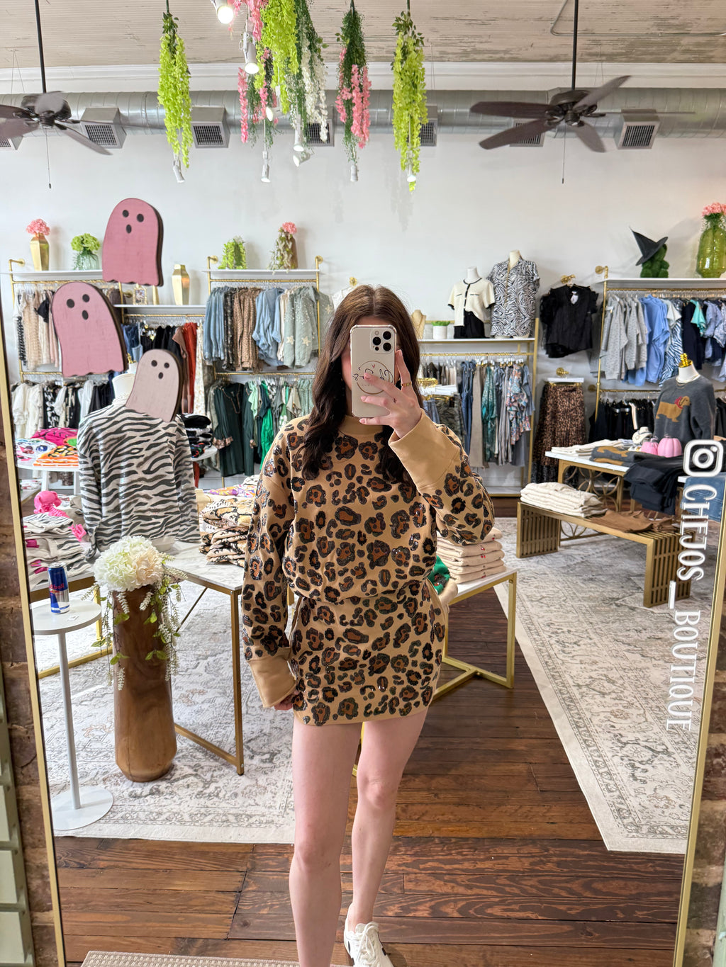 Tan, Brown, & Black Leopard Mock Neck Dress | Queen of Sparkles