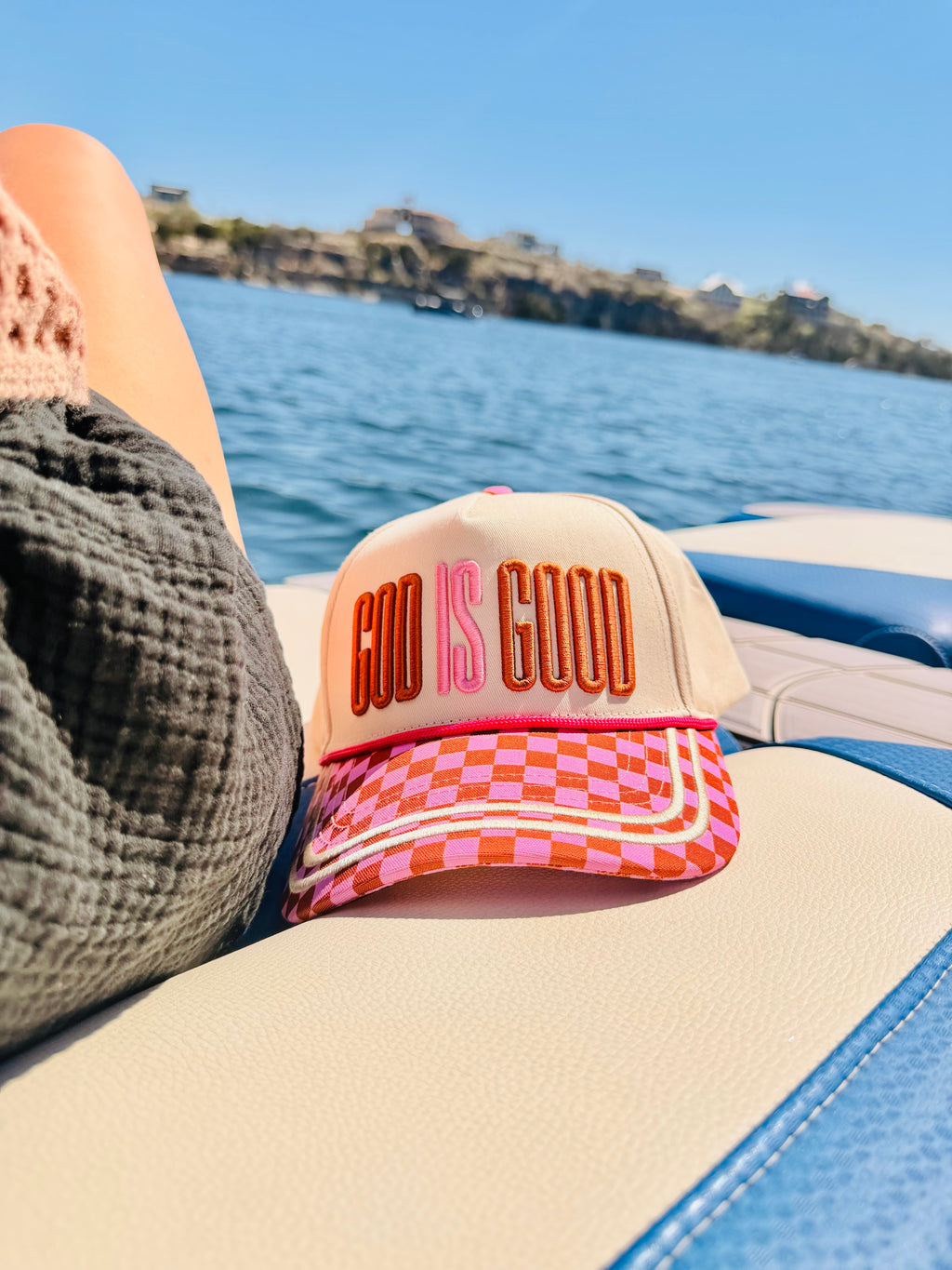 "God is Good" Embroidered Canvas Trucker Hat