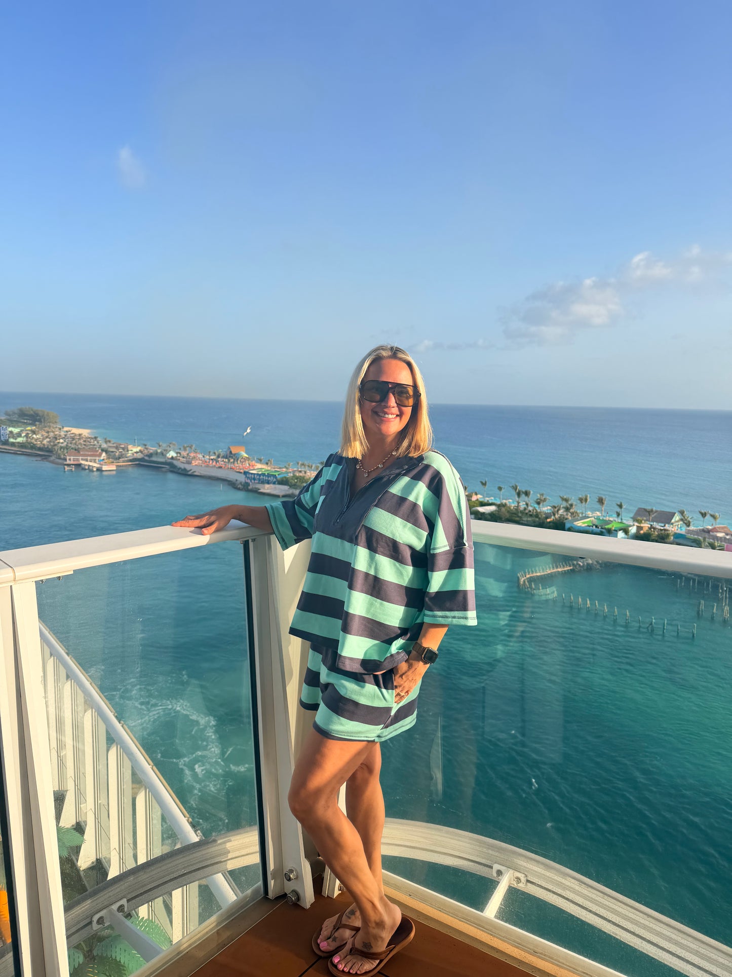 Cool Girl Stripe Half-Zip Set