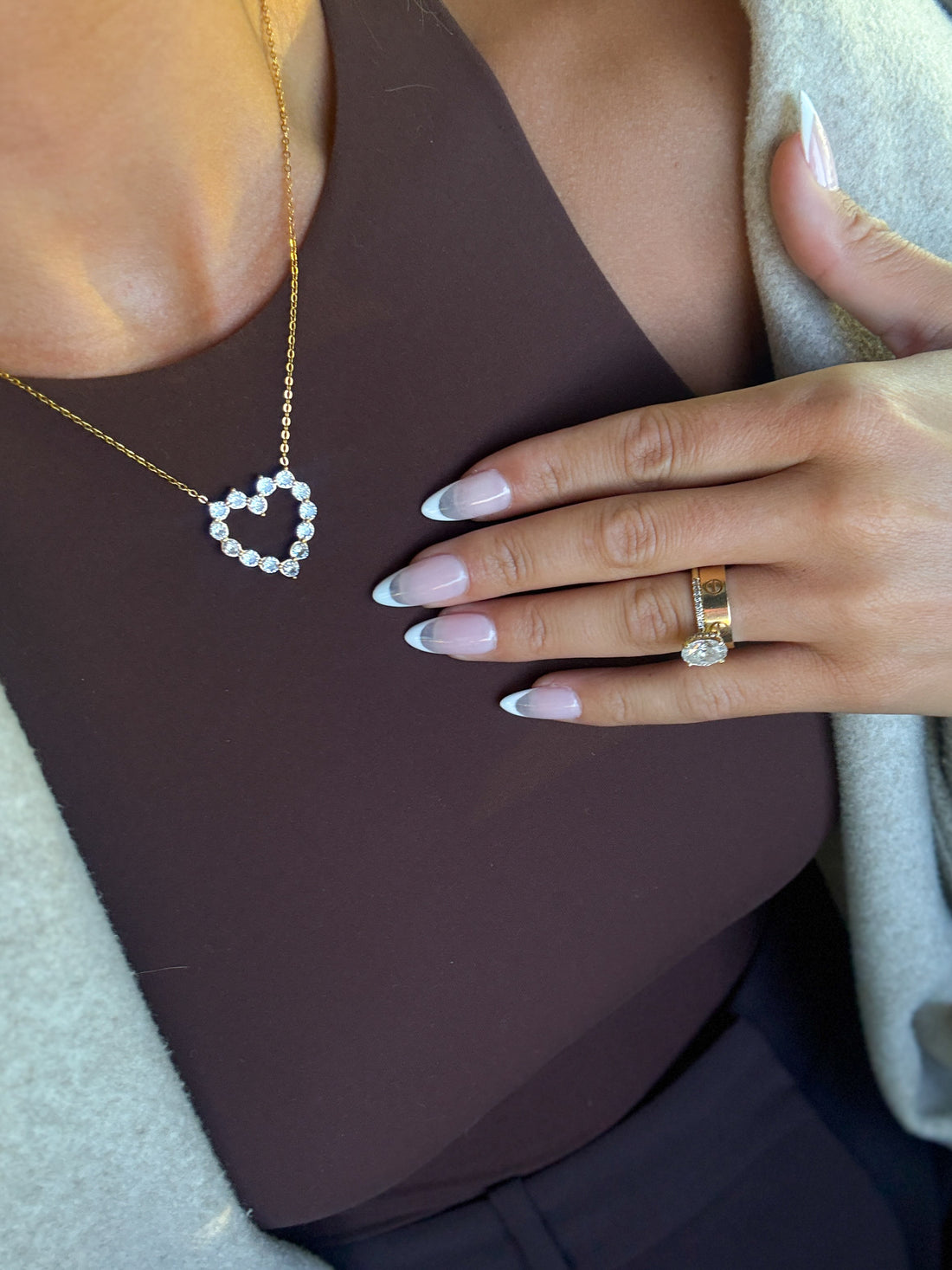 Rhinestone Heart Necklace | Water Resistant - Chansutt Pearls