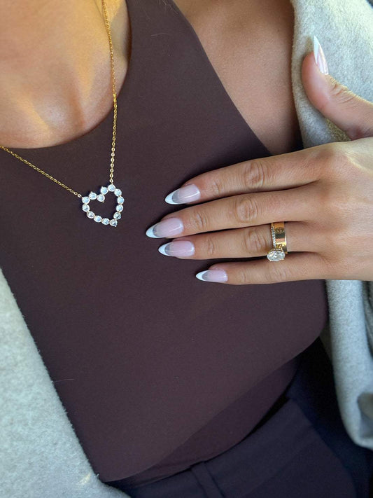 Rhinestone Heart Necklace | Water Resistant - Chansutt Pearls
