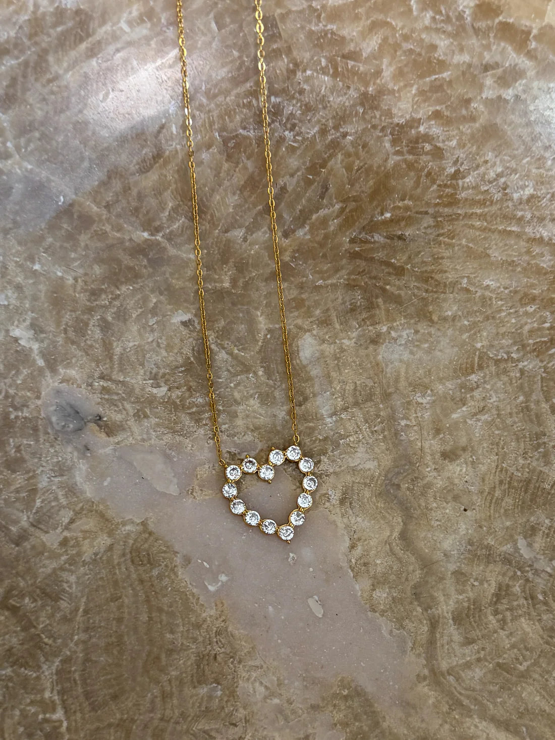 Rhinestone Heart Necklace | Water Resistant - Chansutt Pearls