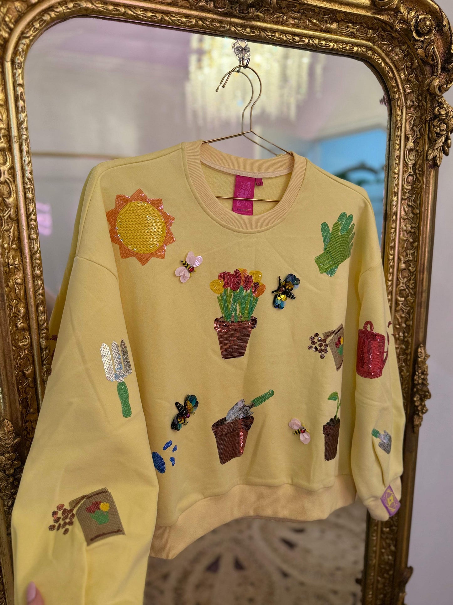 Yellow Potted Plant Sweatshirt | Queen of Sparkles
