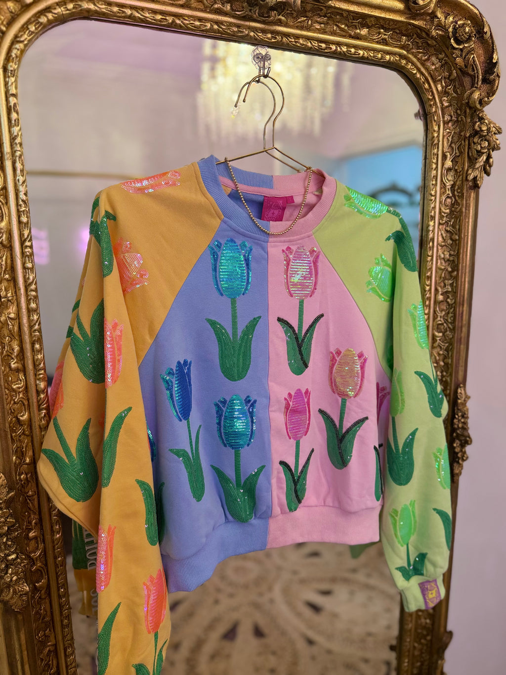 Neon Colorblock Tulip Sweatshirt | Queen of Sparkles