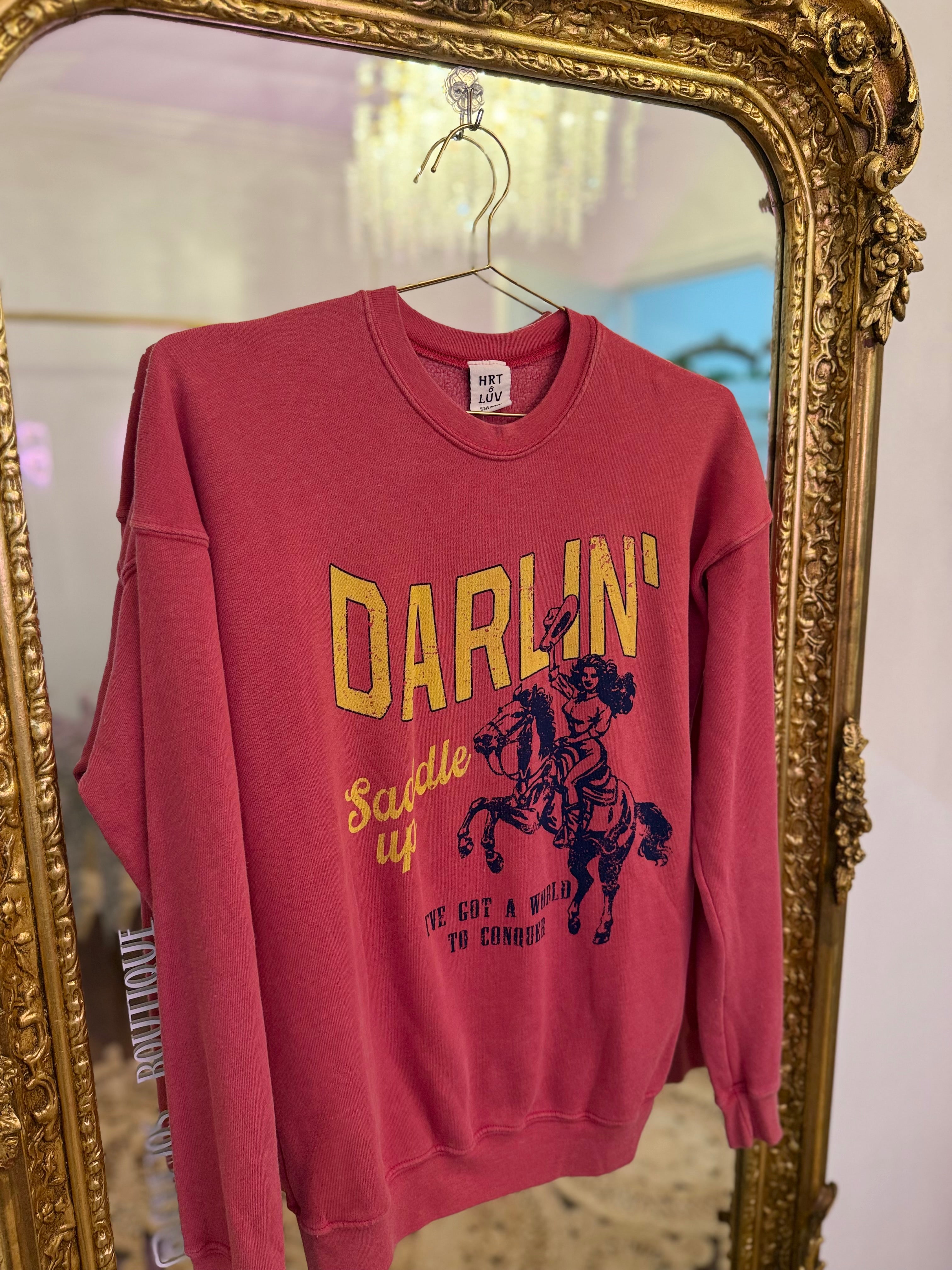 'Darlin Saddle Up' Graphic Sweatshirt