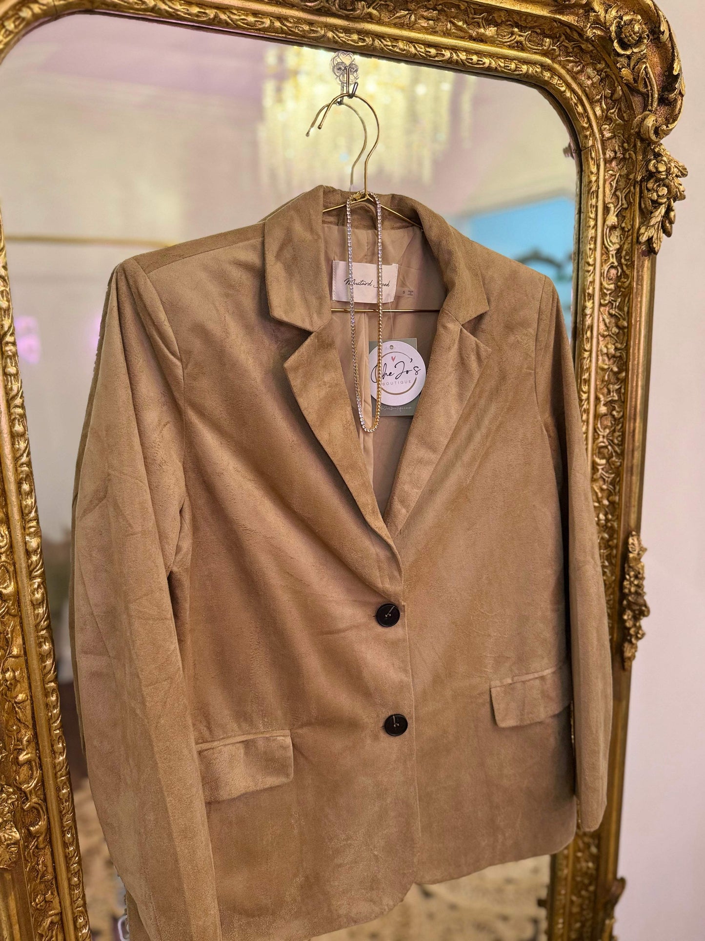 Lydia Suede Taupe Blazer