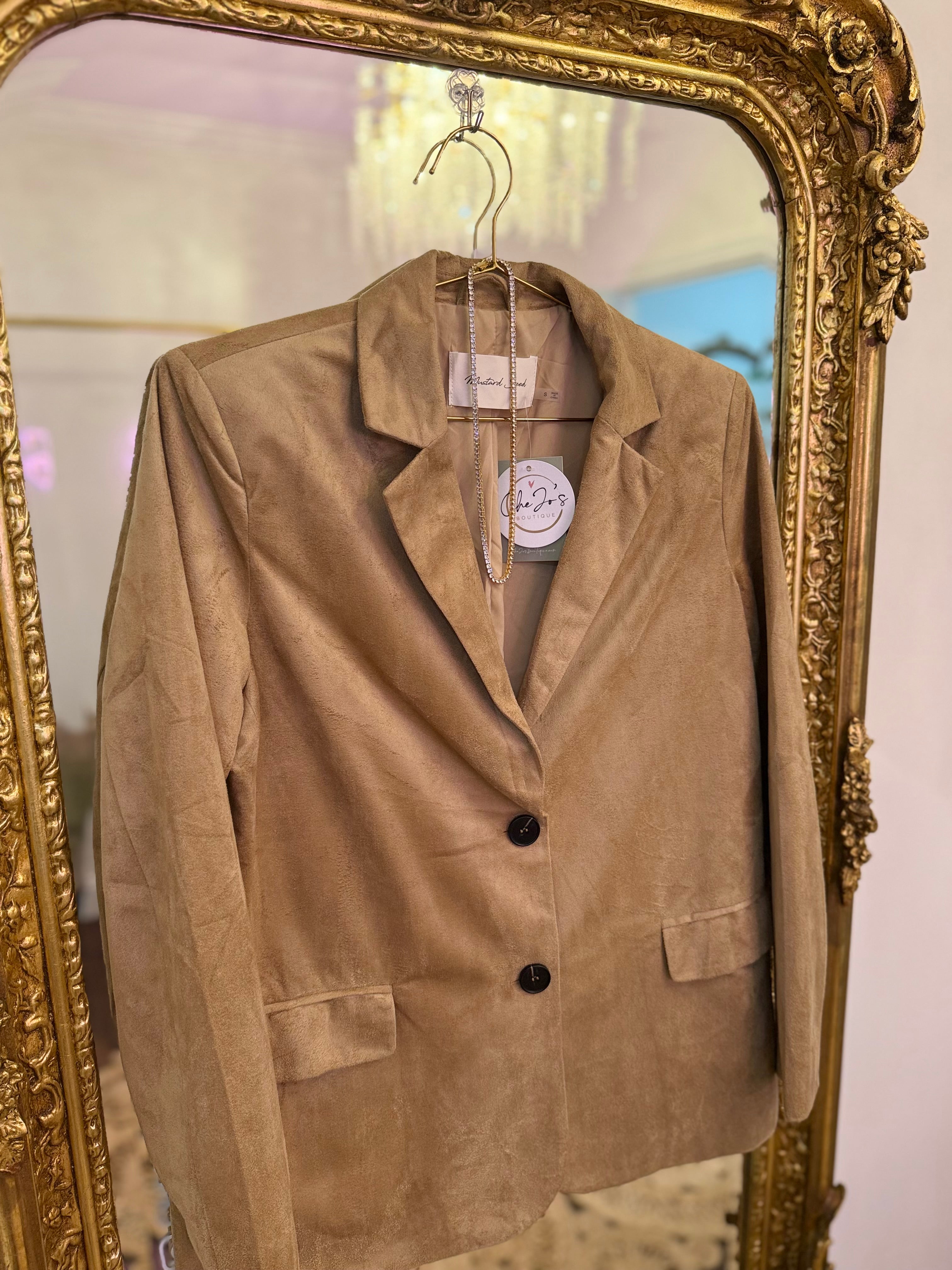 Lydia Suede Taupe Blazer