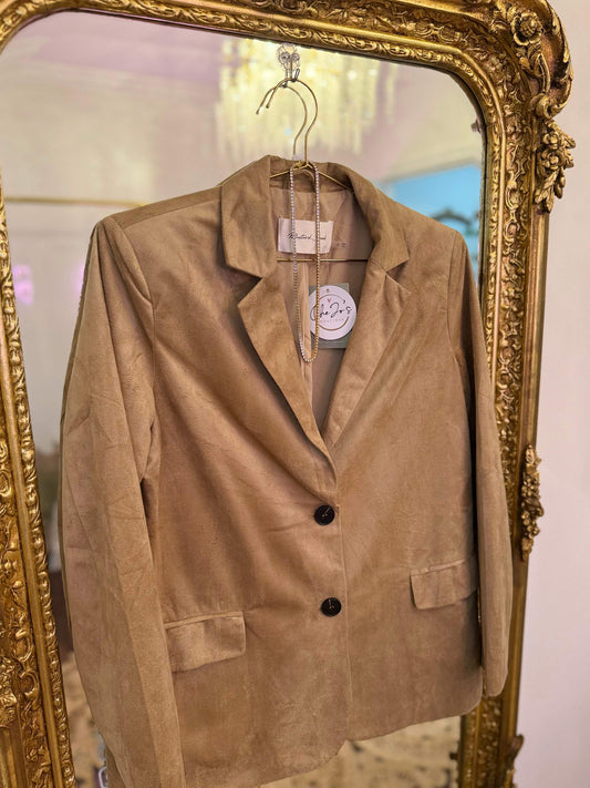 Lydia Suede Taupe Blazer