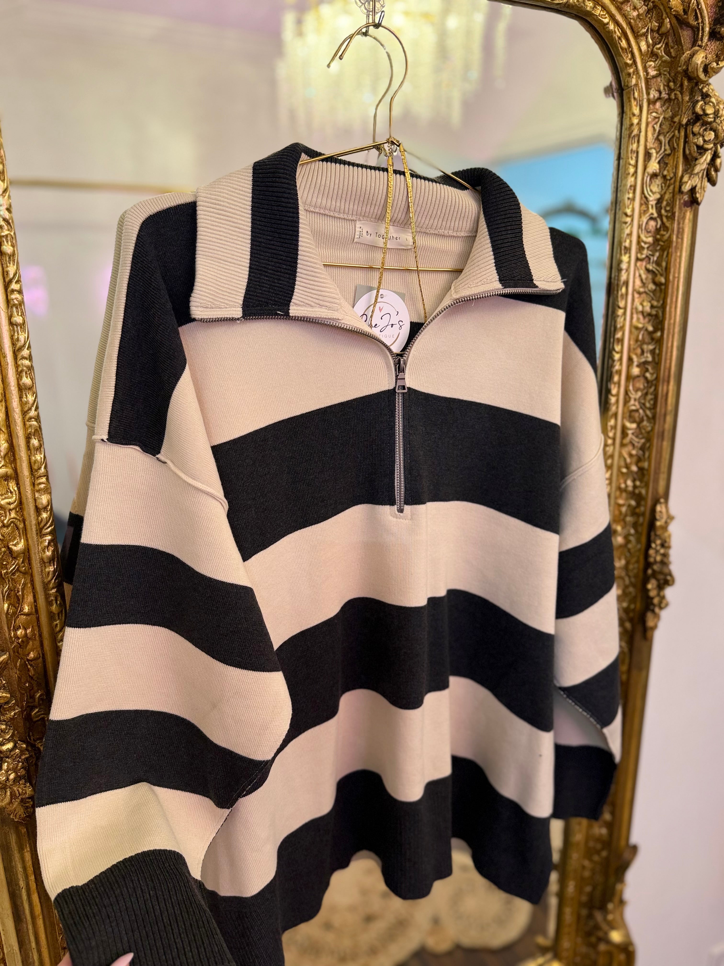 Fontaine Half Zip Striped Pullover