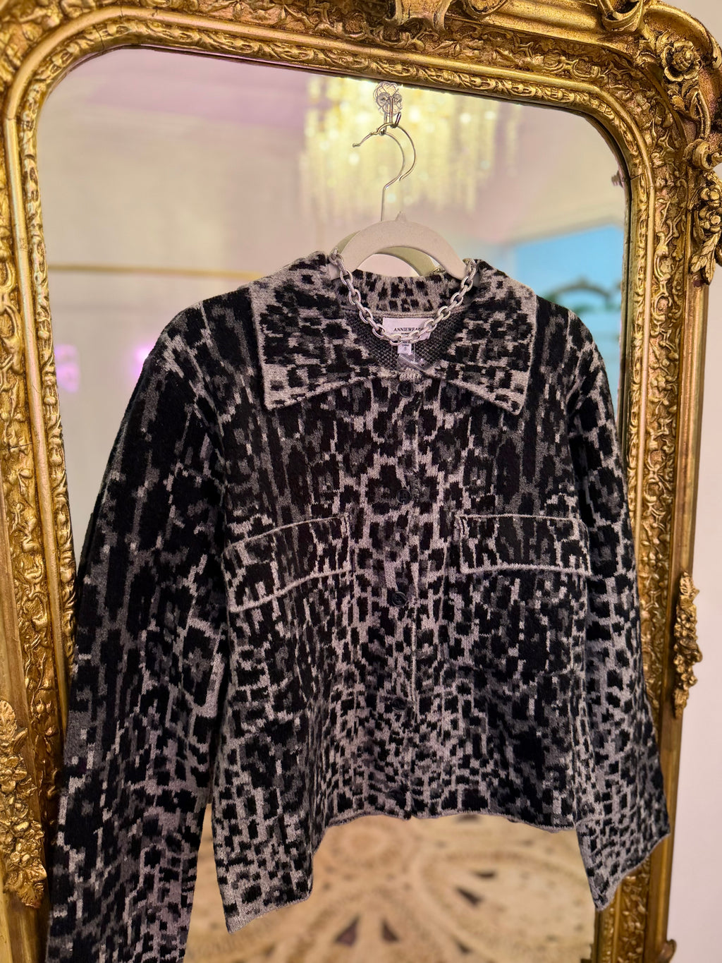 Easy Fit Leopard Jacquard Jacket