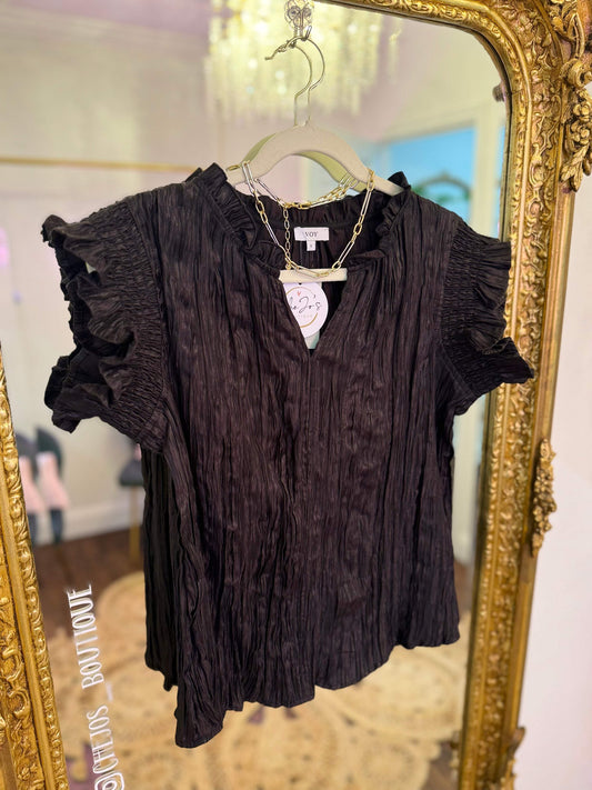 Catherine Smocked Crinkle Top