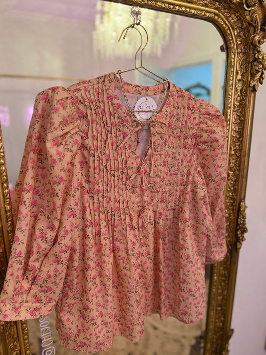 Anastasia Floral Print Bow Top
