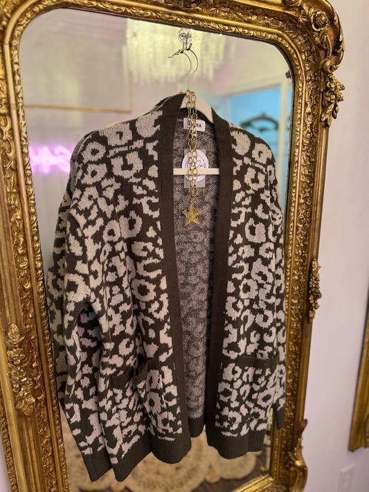 The Leopard Knit Long Cardigan