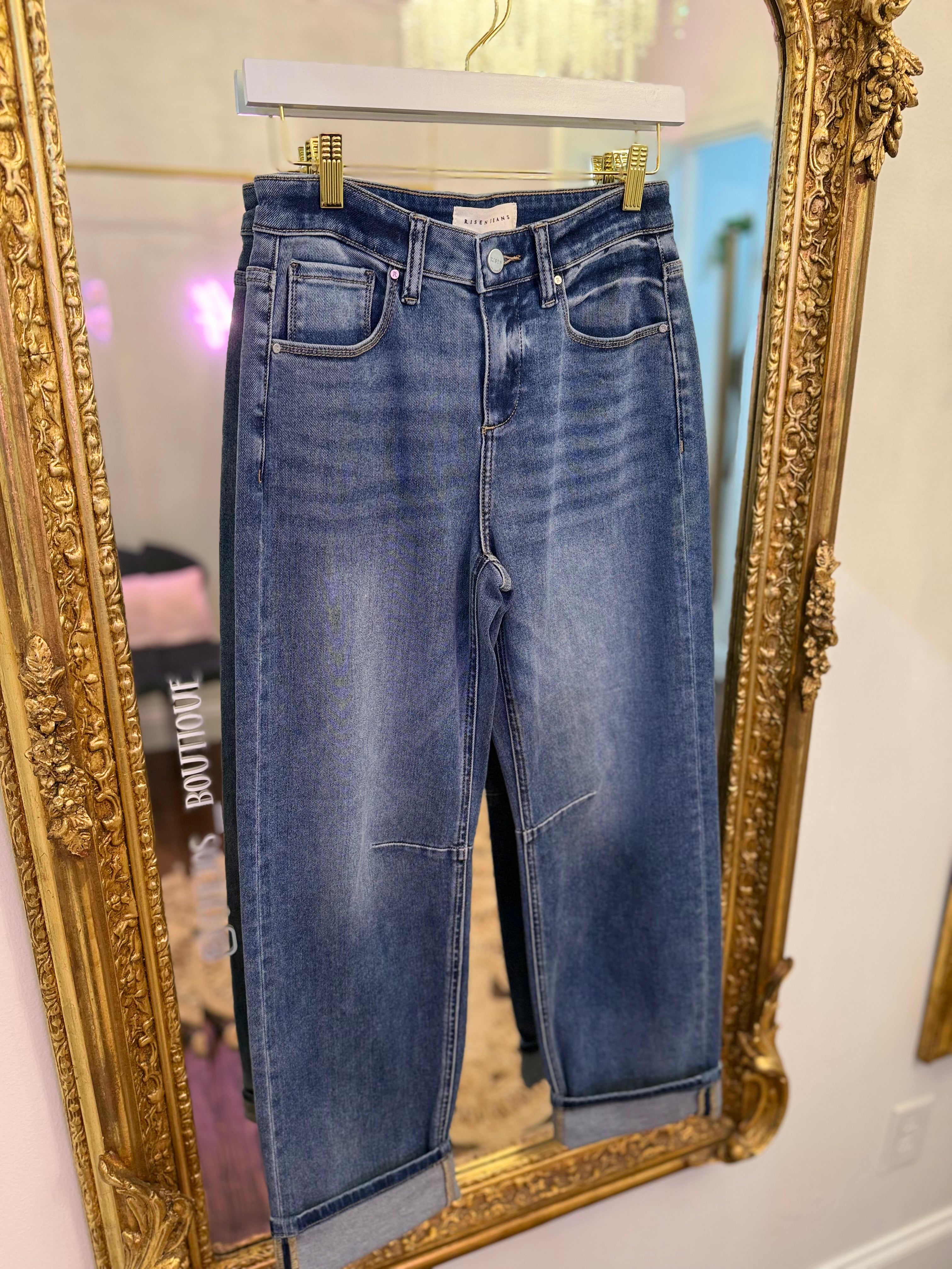 Slouchy Crop Barrel Cuffed Jeans | Risen Jeans | PLUS SIZE AVAILABLE