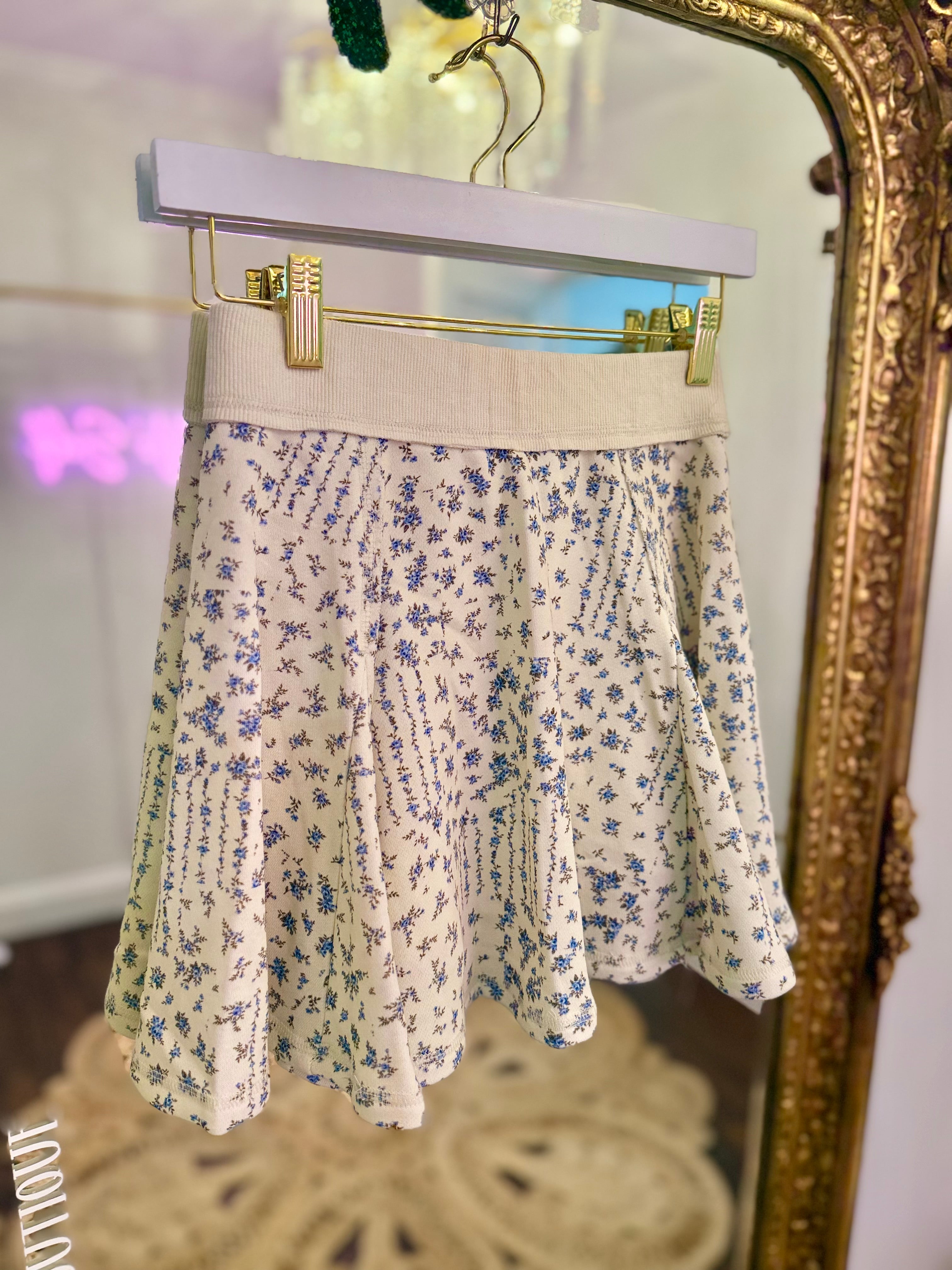 Ivy Floral Flare Mini Skirt
