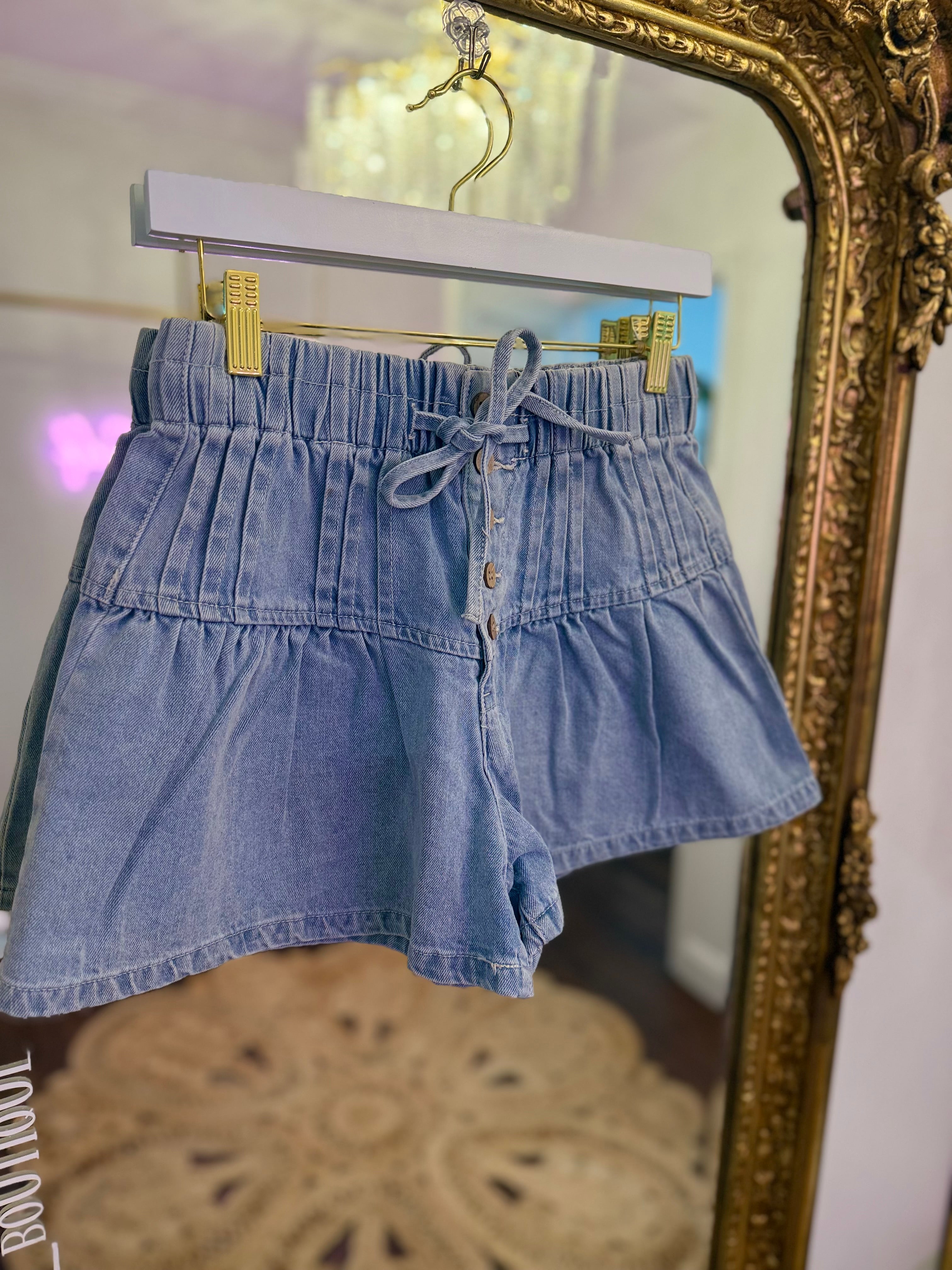 Tallis Flared Denim Shorts