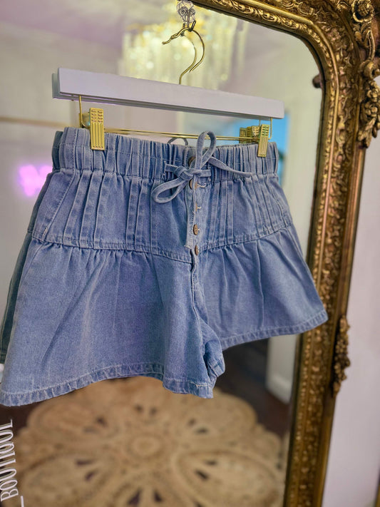 Tallis Flared Denim Shorts