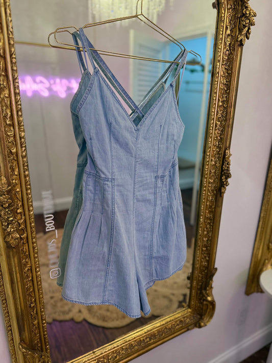 Ayla Chambray Romper