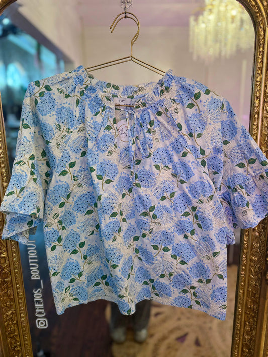 Esme Embroidered Floral Tie Top