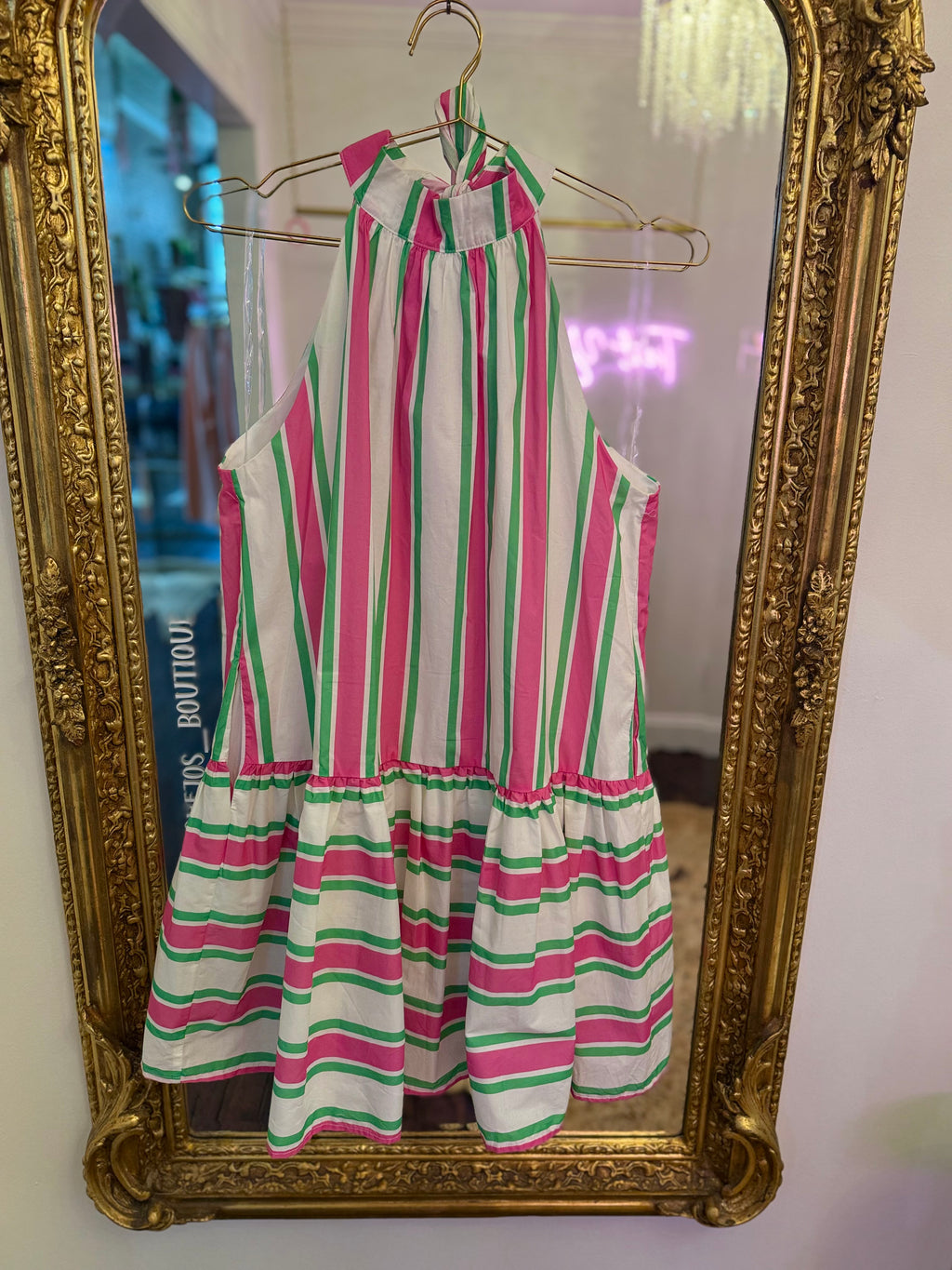 Sunstripe Tie-Back Mini Dress