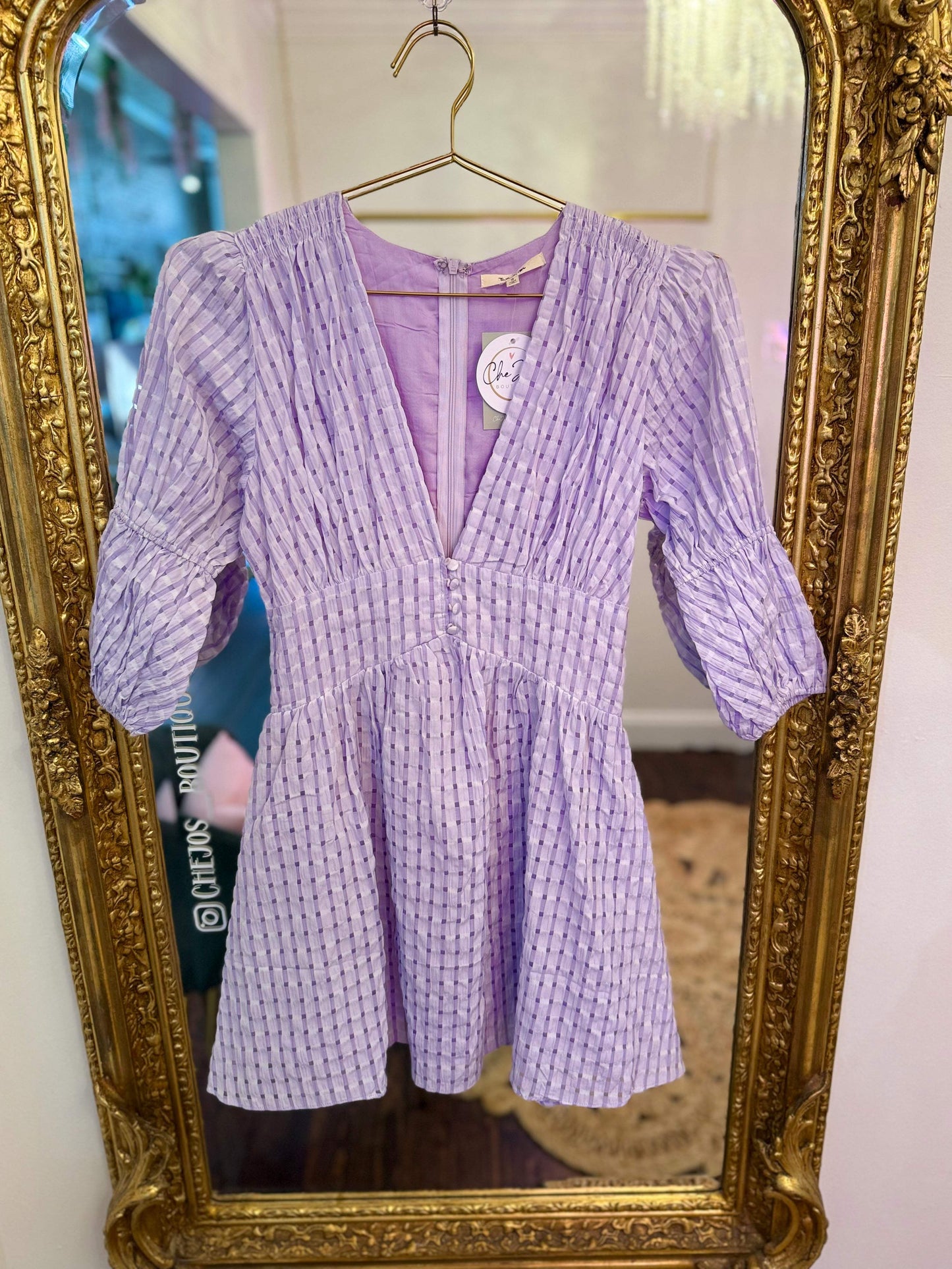 Evangelina Gingham Mini Dress