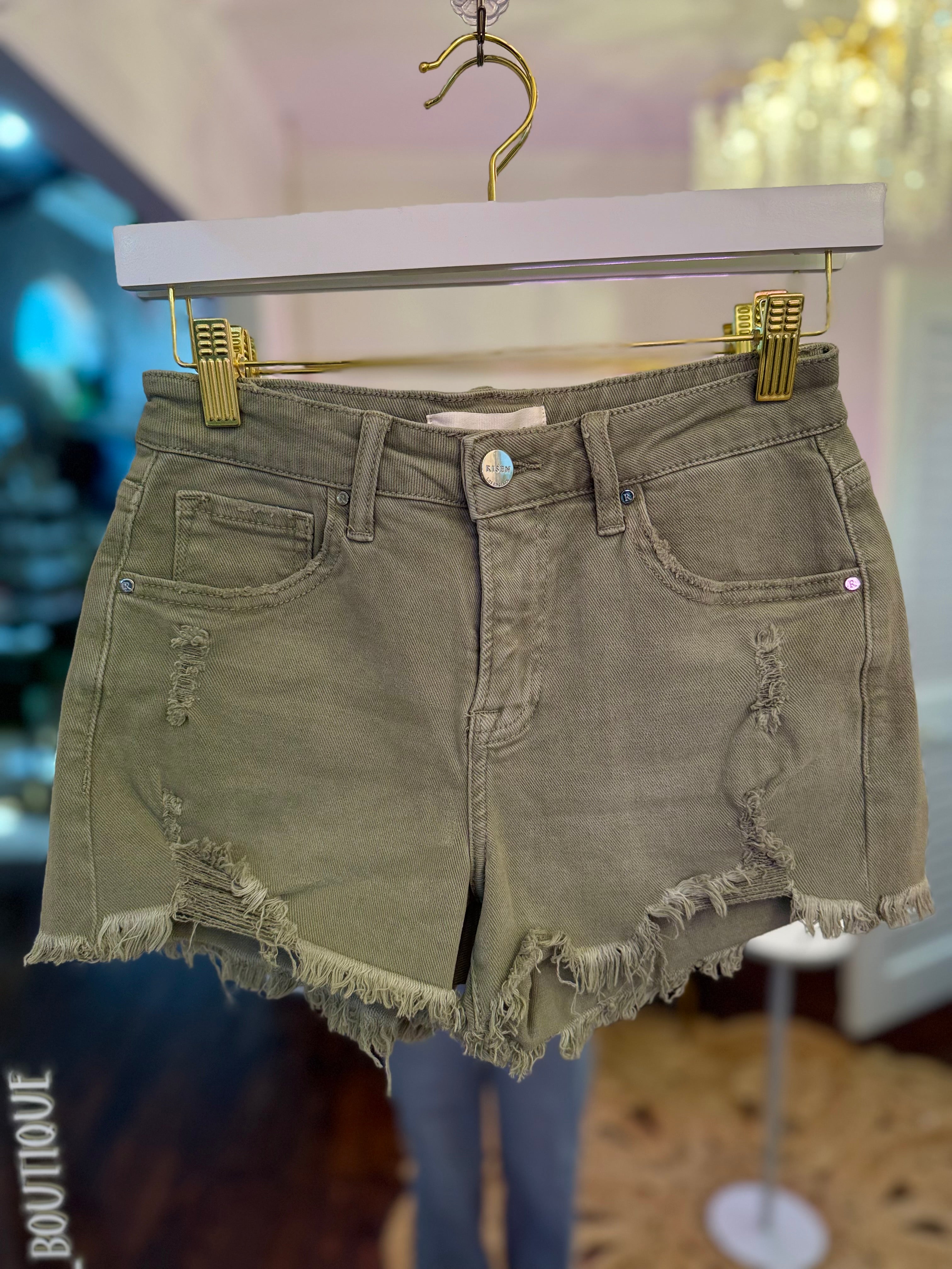 Lottie Mid Rise Denim Shorts | Risen Jeans
