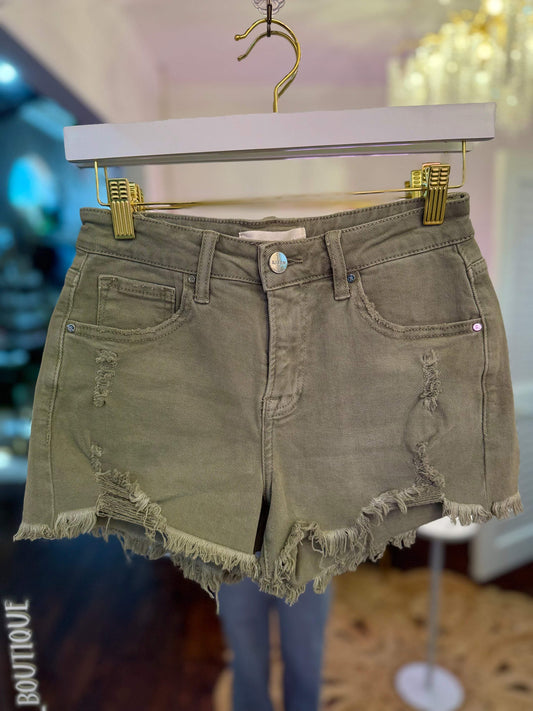 Lottie Mid Rise Denim Shorts | Risen Jeans