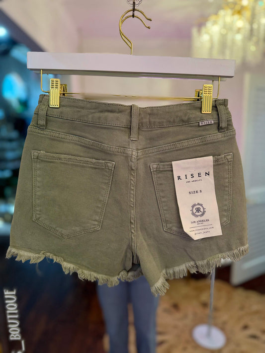Lottie Mid Rise Denim Shorts | Risen Jeans