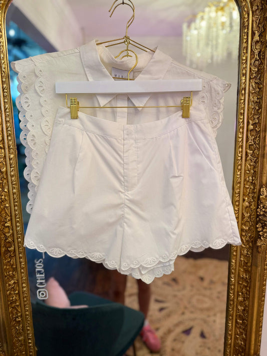 Dahlia Scalloped Embroidered Poplin Set