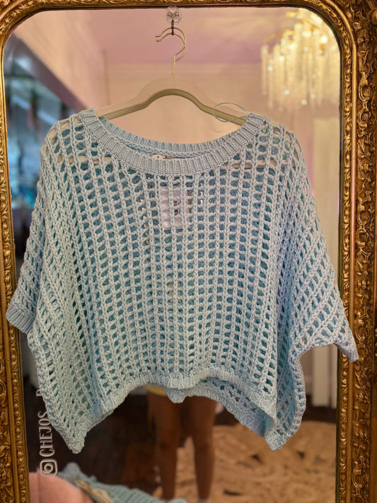 Emma Drop Shoulder Crochet Top
