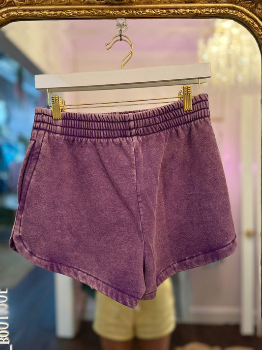 Anna Acid Wash Elastic Shorts