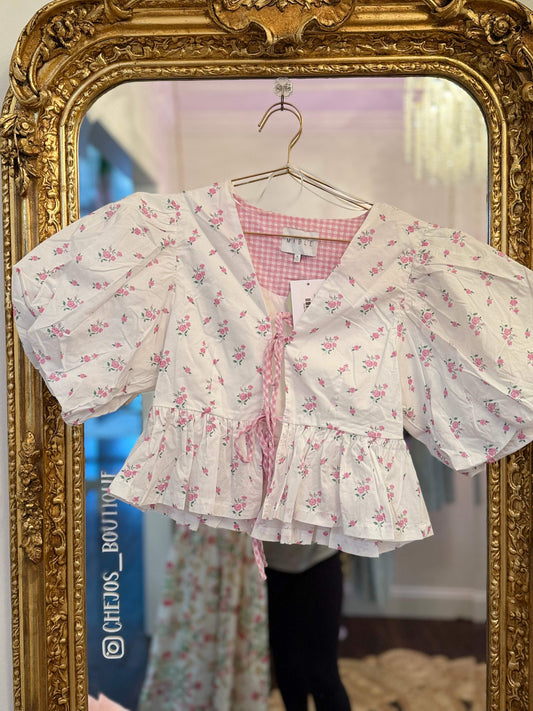 Lydia Floral Cropped Blouse