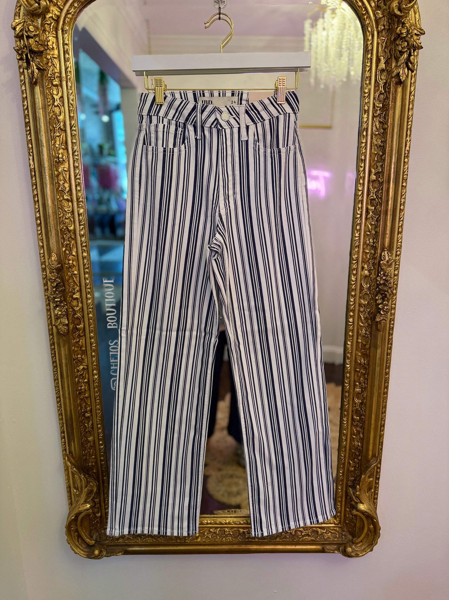 Blue Stripe Vintage Straight Leg Jeans | JBD