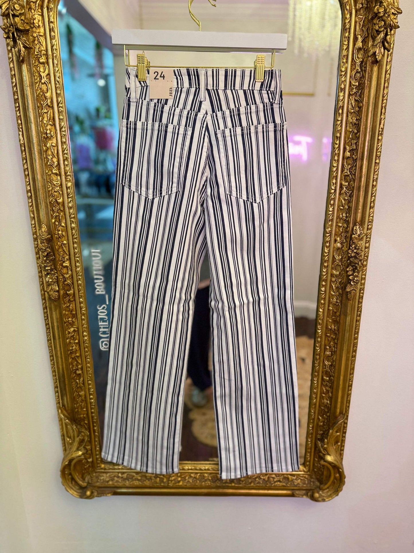 Blue Stripe Vintage Straight Leg Jeans | JBD