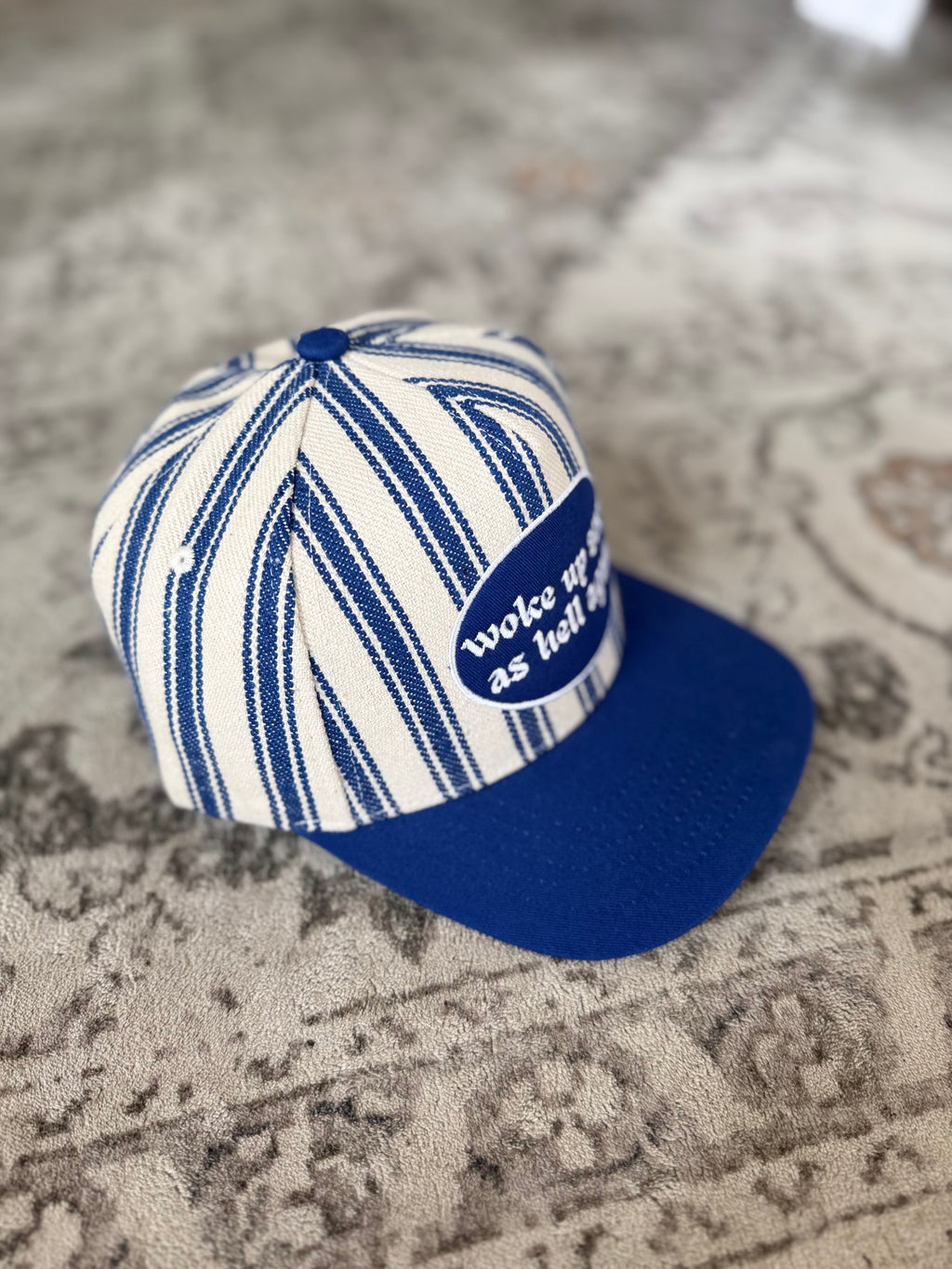 Woke Up Sexy Striped Trucker Hat