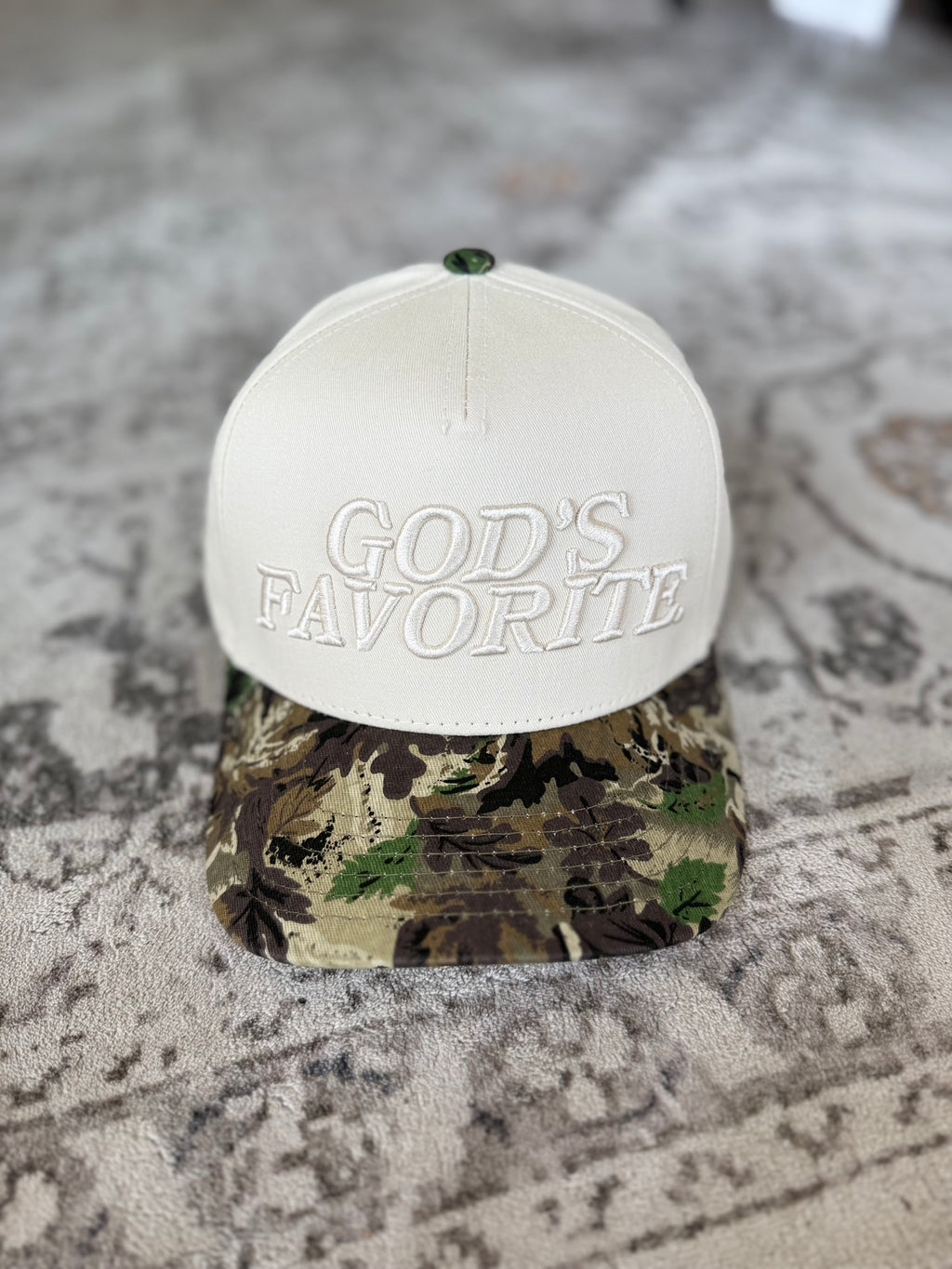 God’s Fav Embroidered Canvas Trucker Hat