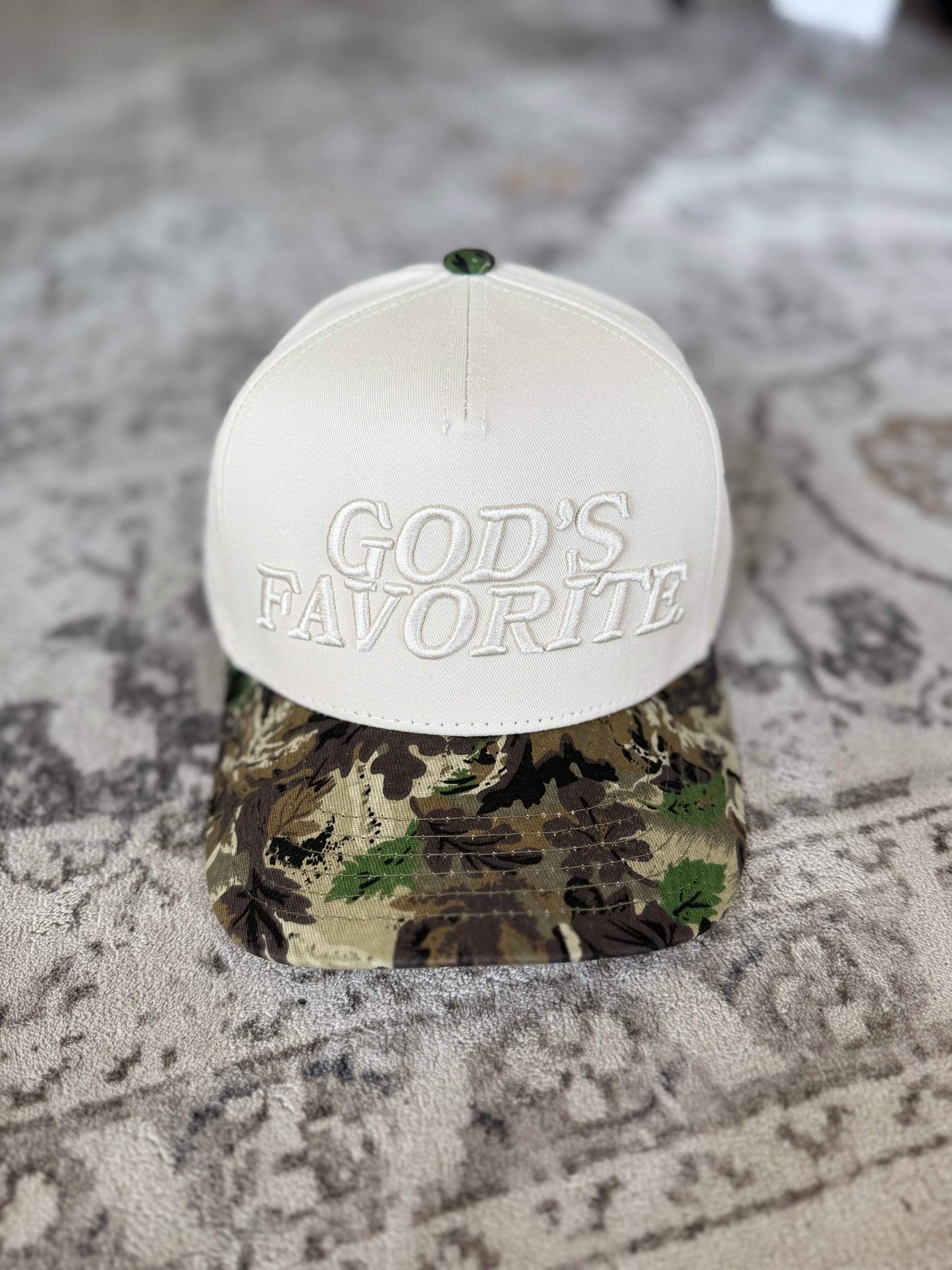 God’s Fav Embroidered Canvas Trucker Hat