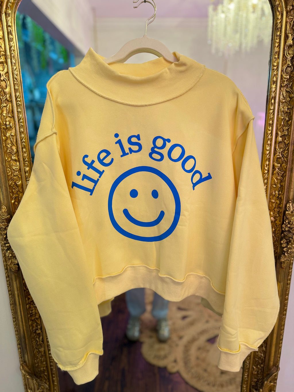 Life Is Good Reversible Mock Neck Sweatshirt