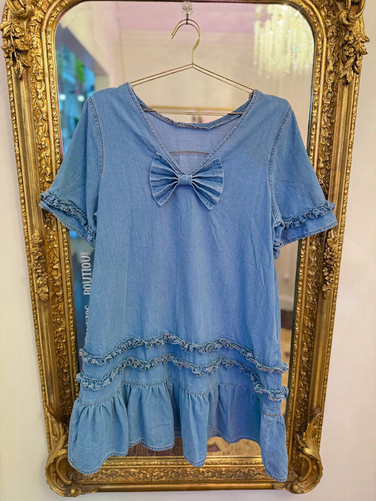 Paulie Ruffle Denim Dress
