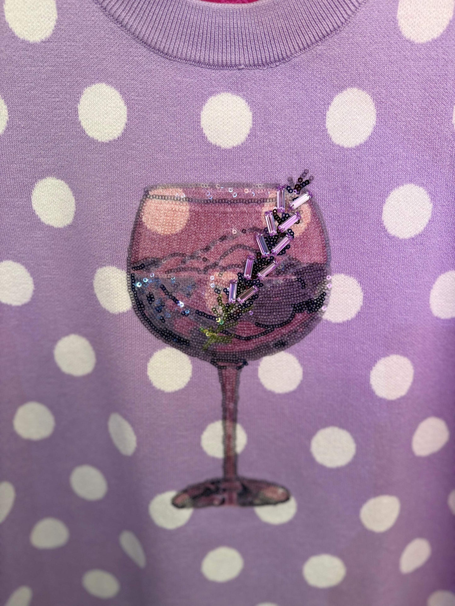 Purple & White Polka Dot Cocktail Knit Tank | Queen of Sparkles