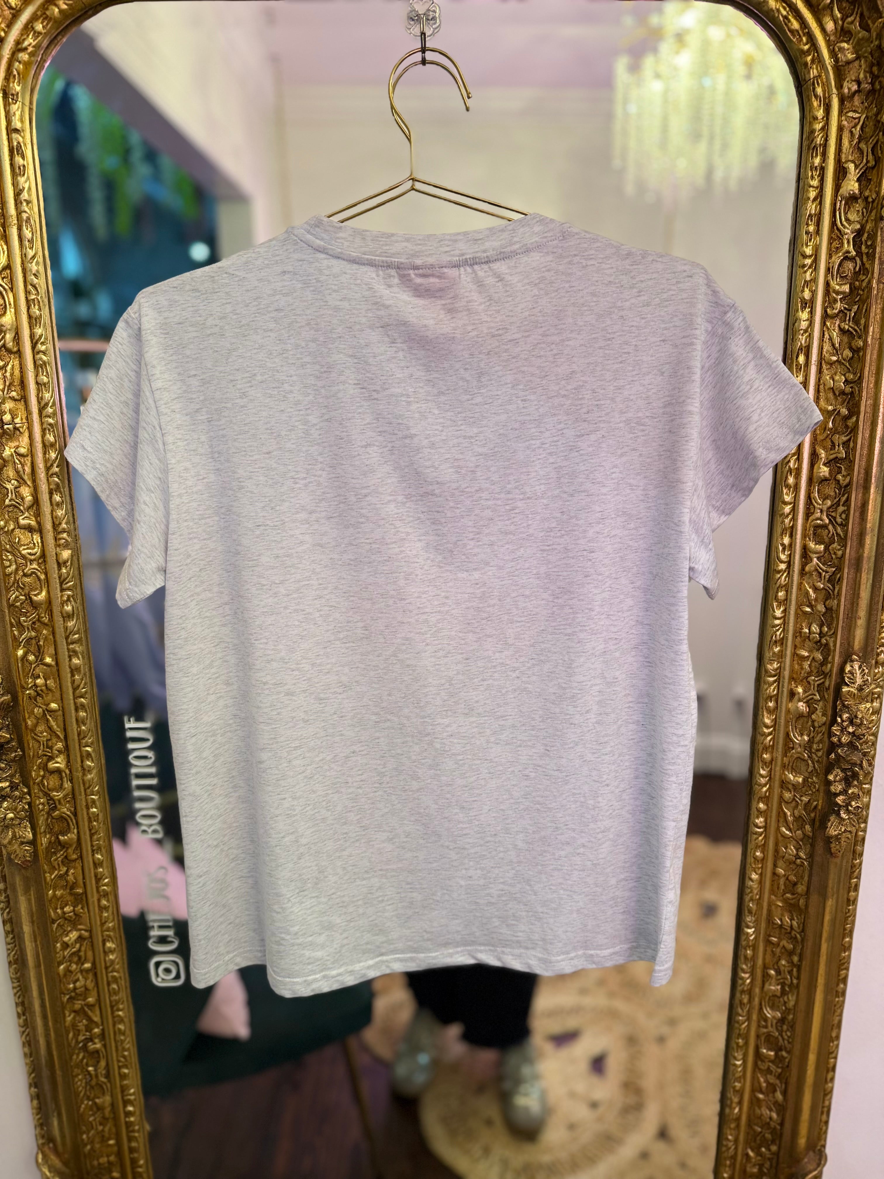 Grey School Books Tee | Queen of Sparkles