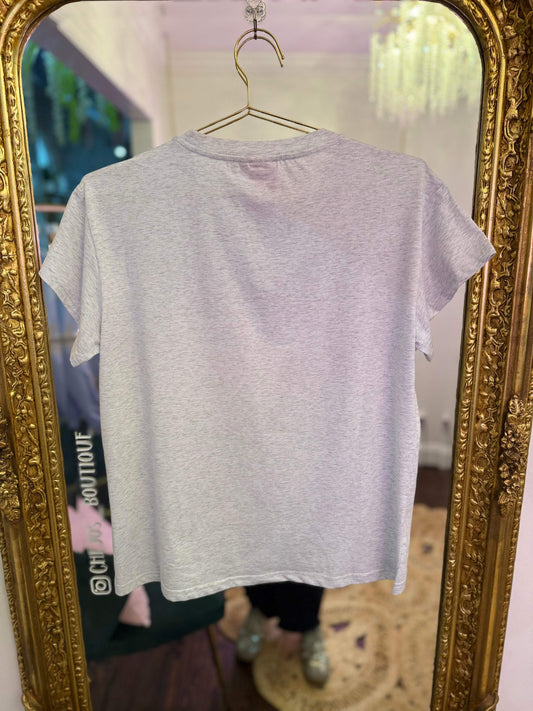 Grey School Books Tee | Queen of Sparkles