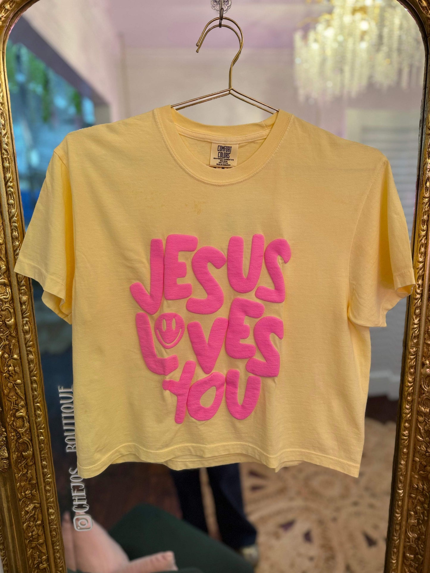 Jesus Loves You Puff Cropped Tee