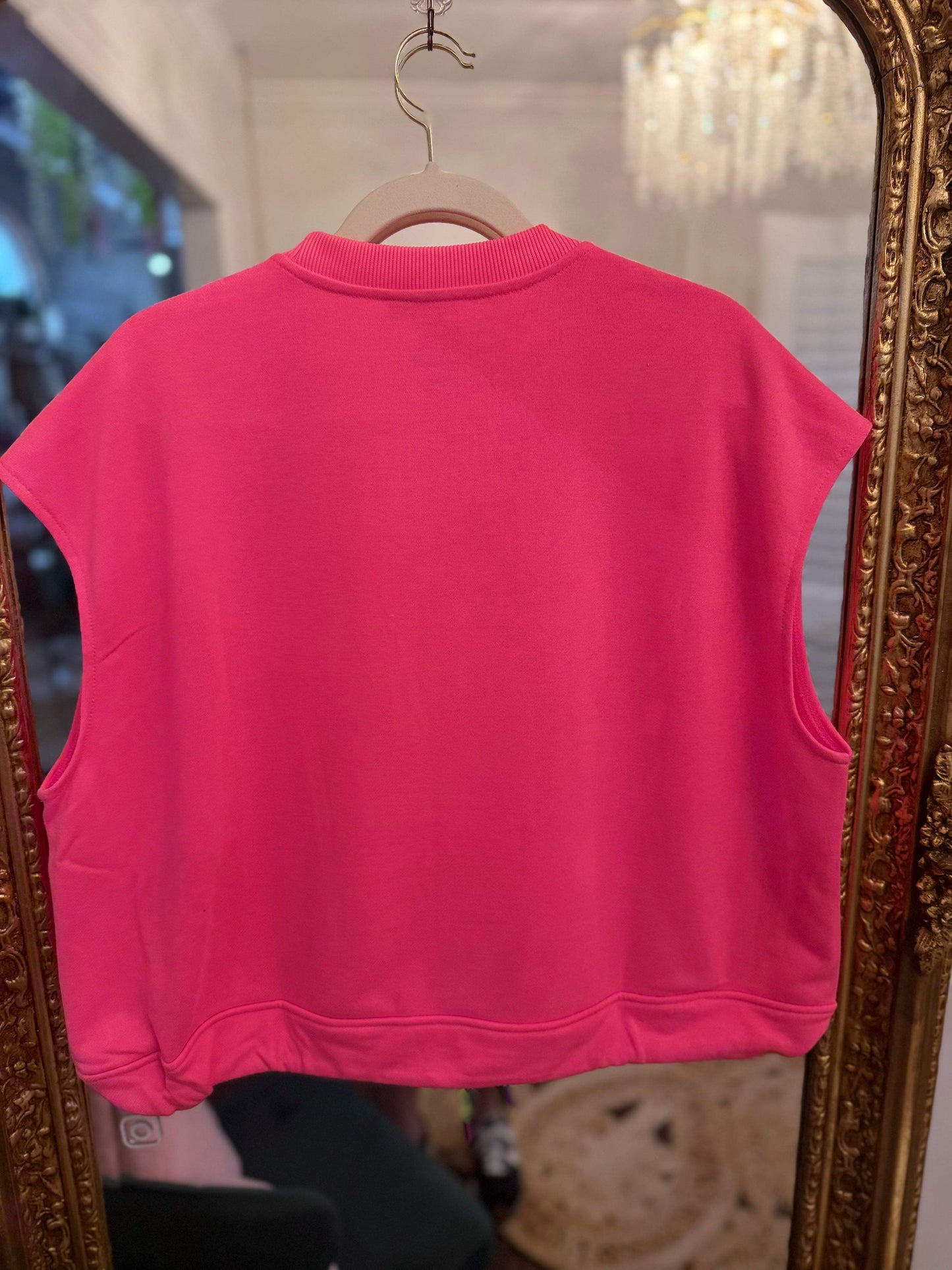 Neon Pink QOS Card Logo Draw String Tank | Queen of Sparkles