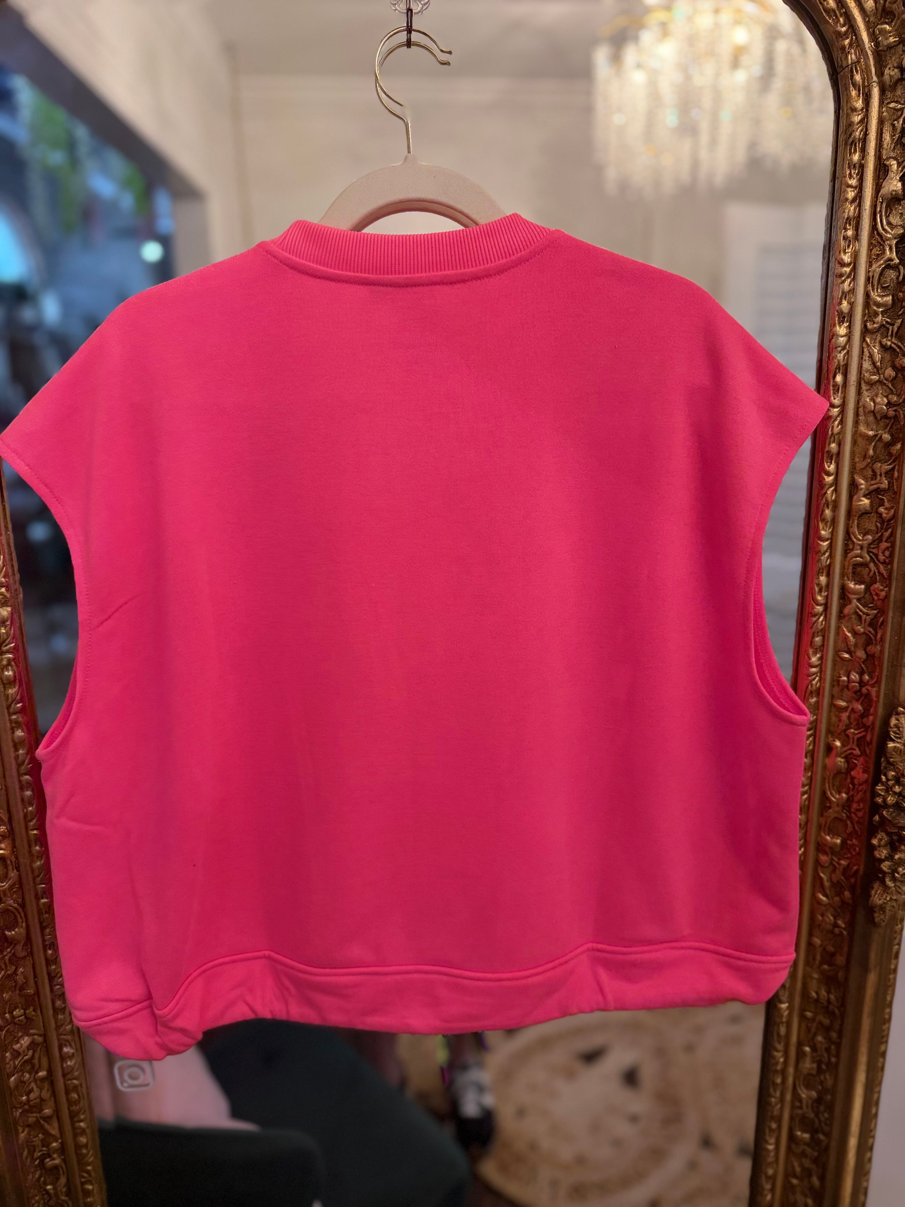 Neon Pink QOS Card Logo Draw String Tank | Queen of Sparkles