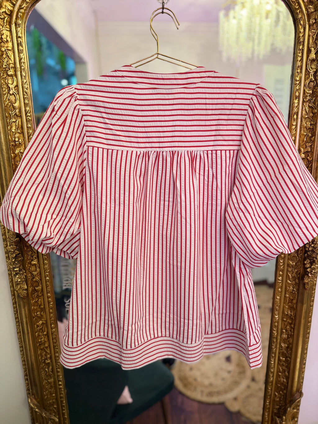 PLUS SIZE | Annabeth Striped Puff Sleeve Top