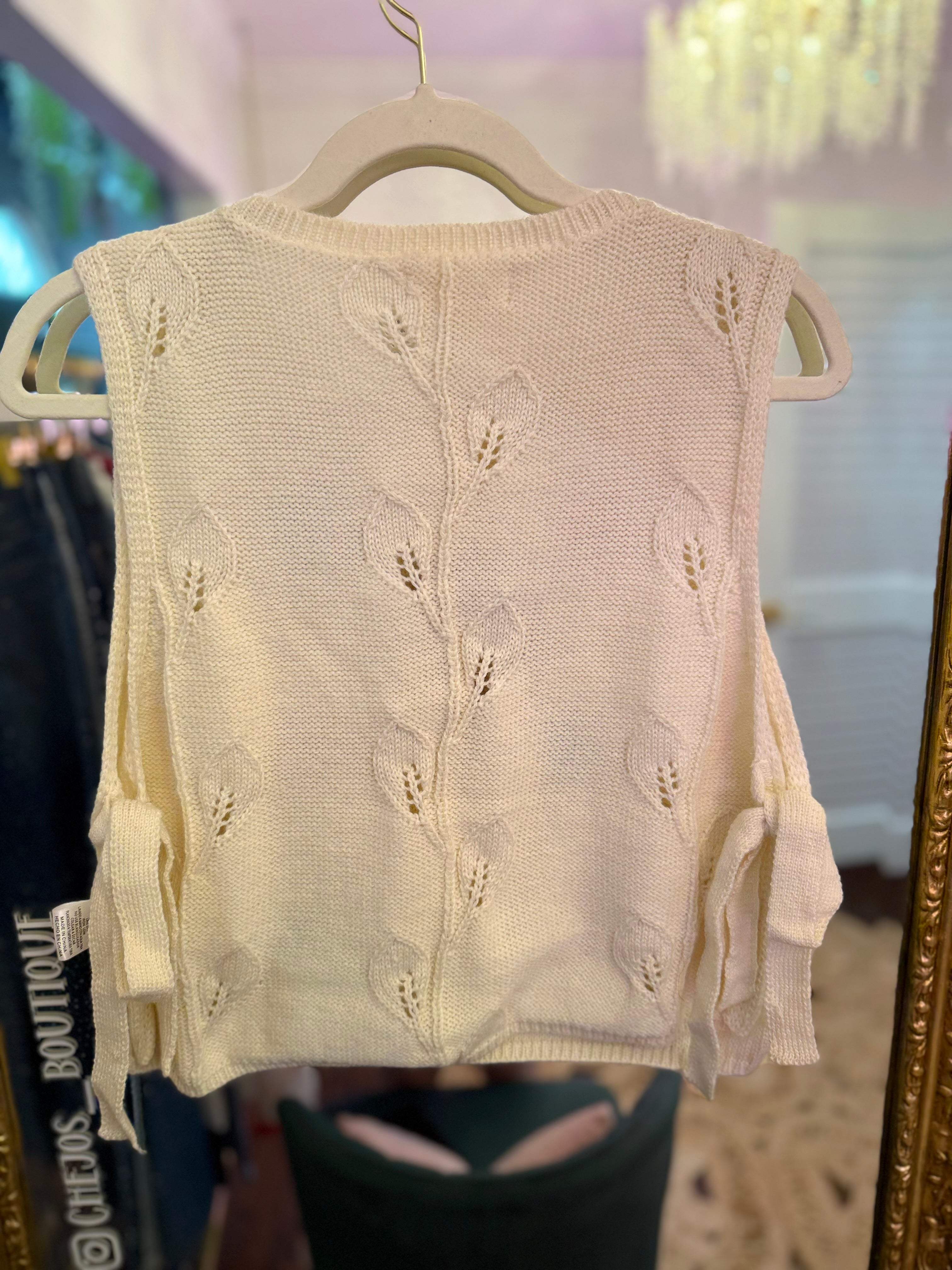 Camryn Embroidered Floral Knit Vest