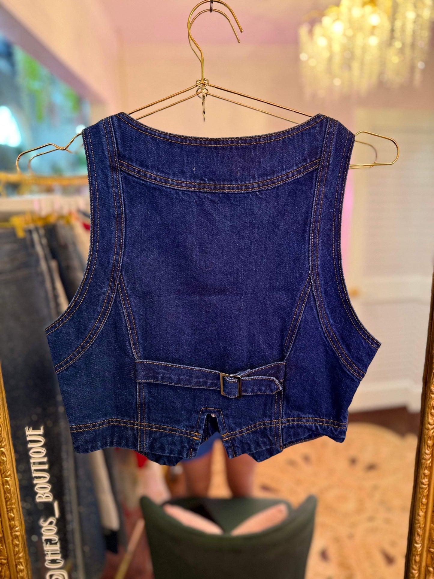 Hadley Denim Vest & Midi Skirt Set