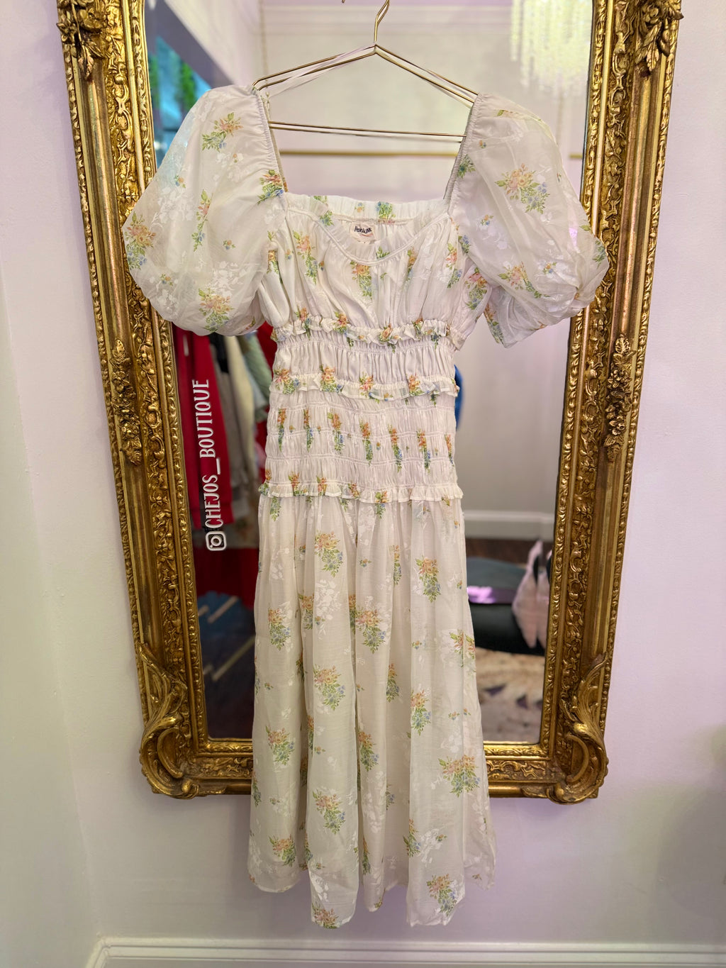 Harmony Vintage Bubble Sleeve Maxi Dress