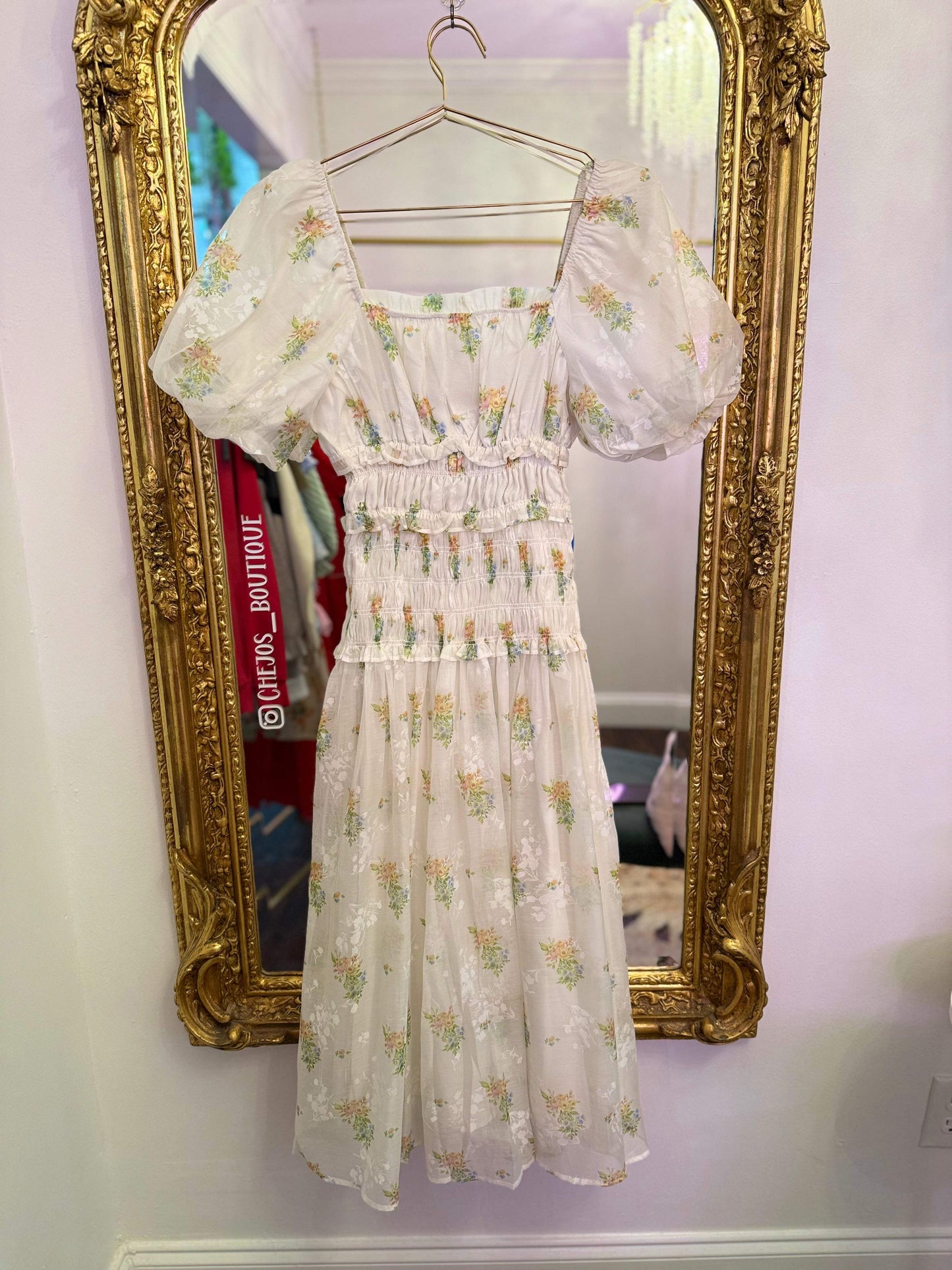 Harmony Vintage Bubble Sleeve Maxi Dress
